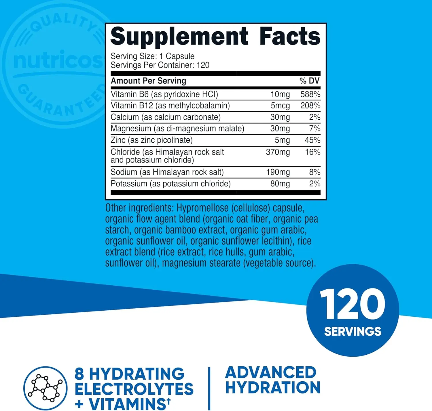 Nutricost Electrolyte 8 Hydrating Complex Capsules